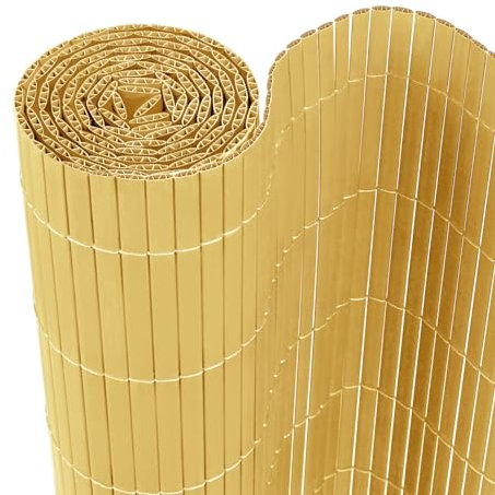 UISEBRT Sichtschutzmatte PVC Sichtschutzzaun Windschutz Sonnenschutz für Balkon, Garten und Terrasse, 200x300cm, Bambus