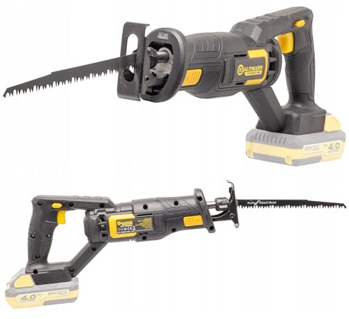 Kaltmann Akku Säbelsäge TITANIUM 20V | 2800 U/min | Hub 22 mm | Holzschnitt 150 mm | Metall 8 mm | Set mit Sägeblatt | BODY - Ohne Akku und Ladegerät | KTI-PS20V