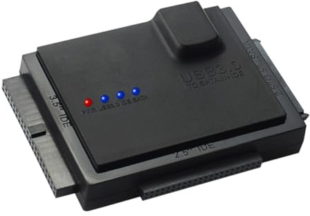 Artibetter Festplattenadapter IDE SSD und 2, 5 Zoll 3, 5 Zoll mit LED | USB 3.0 Anschluss, für Laufwerk und Festplatte, Abs Gehäuse, Schwarz, bis 5000gb
