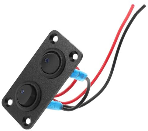 VINTORKY Panneau De Commande Nautique 2 Interrupteurs à Bascule, Ip65, Panneau De Commande Pour Bateau Et Camping-car, Interrupteurs Étanches Adaptés Aux Applications Marines Et Automobiles