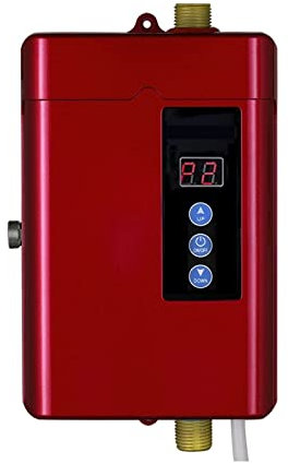 Water Heater for Bath Instant Electric Water Heater Faucet Bathroom Shower Kitchen IntelligentTouch Heating Fast Temperature Display Stainless Steel Tank Hospitals, Schools and Care Homes(Rosso)