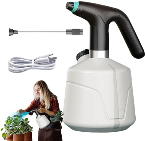 Tuxxjzm Bottiglia spray per piante – Acqua elettrica automatica per piante, continuo, portatile, 2000 ml, ricaricabile, spruzzatore da giardino per la cura delle orchidee idroponiche fertilizzanti per