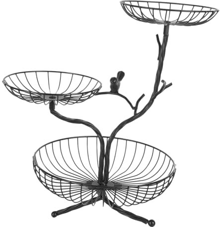 IMIKEYA de Hierro Negro de Capas Organizador Multifuncional para Verduras Diseño Moderno Almacenamiento para Cocina y Sala de Decoración Práctica Hogar