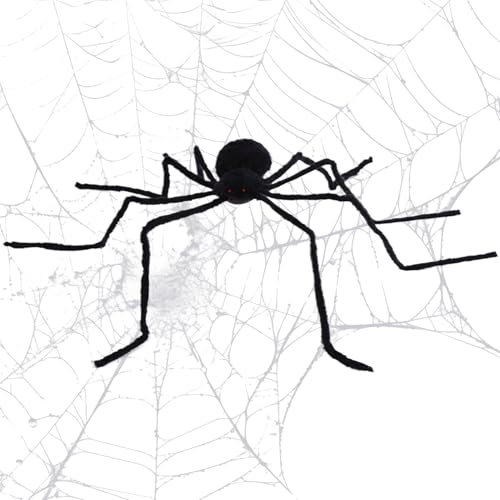 Araña de Halloween - Araña Artificial Realista Brillante | Juguetes de Peluche Controlados por Voz Vibración Suministros de Fiesta Espeluznantes Accesorios para Jardín Césped y Casa