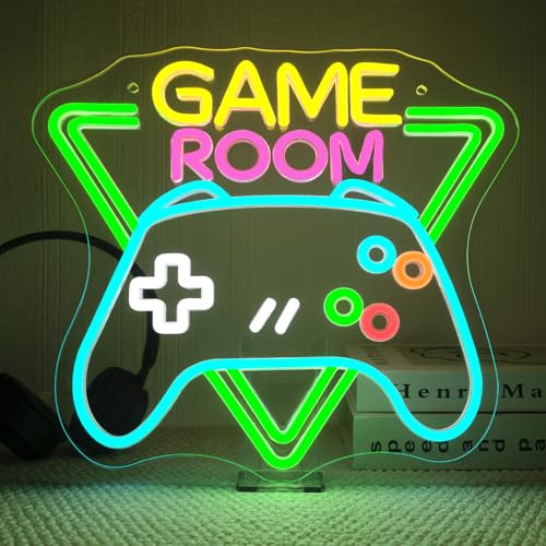 Game Room Neon Schild Gaming Pad Neon LED Sign für Gaming Room LED Dimmbares Neonlicht Jungen Geschenke für Jungenzimmer Spielzimmer Spielzone Wohnzimmer für Teenager Jungen Kinder