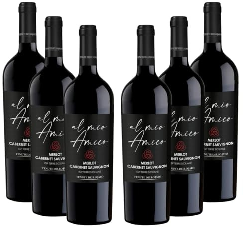 Tenute dello Jato - Al Mio Amico Merlot - Cabernet Sauvignon IGP Terre Siciliane, Vino Rosso, intenso e ricco, sentori di ribes nero e spezie, 13.5% vol. 6 bottiglie x 750 ml.