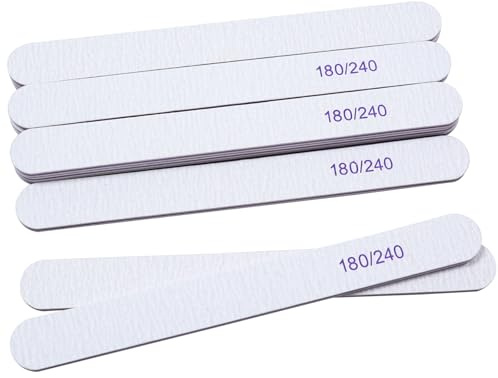 12 st professionella nagelfilar, 180/240 korn dubbelsidiga nagelfilar för gel naturliga och akrylnaglar, fingernaglar, poleringsblock, husdjursskötselverktyg, manikyrverktyg