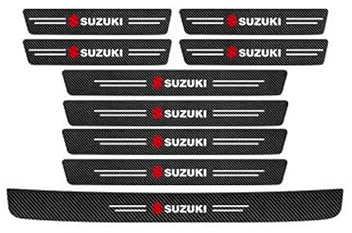THJKCVSD Decoración para Estribos Fibra Carbono Pegatinas, para Suzuki Grand Vitara 2008 2012-2015 Protector de Umbral de Puerta de Coche,Antide Slizante Antiarañazos,9 Piece