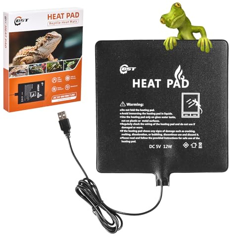 Waterproof Heating pad Plant Heating pad 8.0x8.0Inch 12W Under Tank Terrarium Heating Mat, Reptile Heat Mat, Reptile Heating Pad for Turtle, Lizard, Hermit Crab, Frog, Snake ﻿﻿