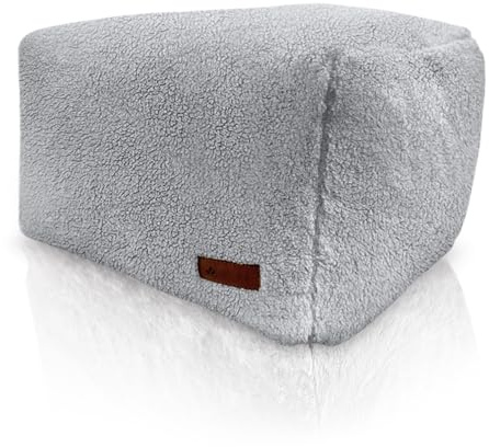 Aiire Puff Salon Moderno XXL - Puf con Relleno Incluido para Decoracion Habitacion Juvenil - Bean Bag Chair Reposapiés - Puffs Infantiles Grandes - Borreguito Gris