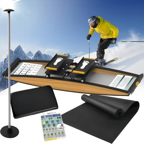 Indoor-Ski-Übungsgerät, 3D-Crosstrainer Für Kraft Und Balance, Ski-Trainingsgerät, Ski-Simulator, 150 Kg Belastung, Mehrere Trainingsmodi Optional, Mit Skistöcken Und Bodenmatte