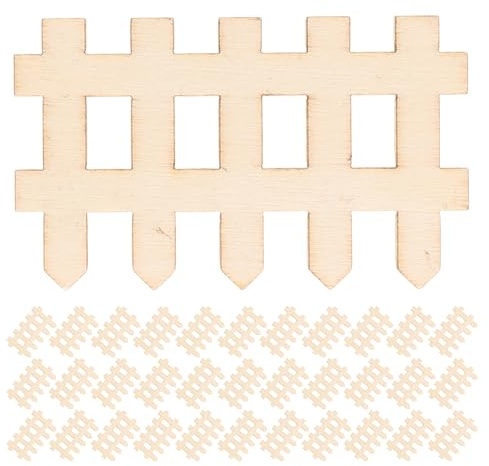 COLLBATH Mini Staccionata in Legno 200 Pezzi Mini Recinzione da Giardino delle Fate Bordura Decorativa per Terrari e Bonsai Accessori in Miniatura per Casa delle Bambole e Paesaggi