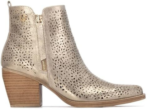 XTI - Botas Camperas Mujer Oro - Calzado Cómodo y Versátil - Moda casual - Modelo 14503705 (Talla 37)