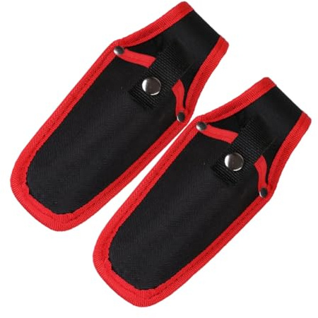 Beavorty Funda de Tijeras de Jardinería de Lona Roja, Estuche para Podadora de Mano, Set 2 Piezas para Exterior, Bolsa Resistente para Herramientas de Poda y Accesorios de Jardín