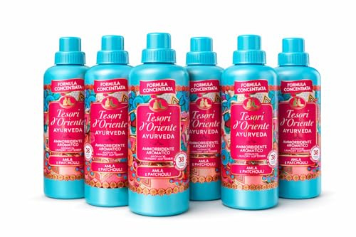 Tesori d’Oriente Ayurveda Weichspüler Konzentrat – 6er Pack (6x 760 ml) – italienische Marke, Amla & Patchouli Duft, langanhaltende Frische, extra weiche Wäsche, hohe Ergiebigkeit Veltao
