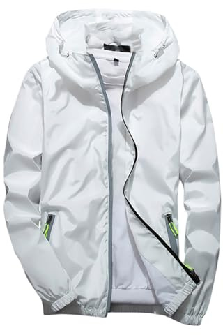 Generico Giubbotto Uomo Primavera con Cappuccio con Tasche Cerniera - Abbigliamento Uomo Primavera Giacche da Baseball Running Trekking, Giubbotti Raffinato Vintage Semplice