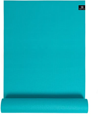 Yoga Studio Sticky Yogamatte, Öko-Tex reißfest, rutschfest, für Workout, Fitness, Yoga und Pilates, 183 cm x 61 cm x 6 mm, Türkis
