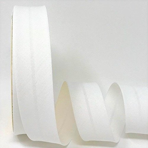 Byetsa Schrägband aus Baumwollmischgewebe, 30 mm, auf 25 m Rolle, Weiß