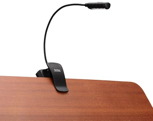 On-Stage LED2214 USB-Rechargeable Sheet Music Light (Clip-On Music-Stand Lighting, Tabletop Base, Adjustable Gooseneck, Red and White Color Modes, Portable, LED Lamp, DJ, FOH, Charging Cable, Black)
