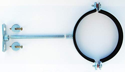 125mm (5 inch) Pipe or Boiler Flue Bracket Kits with Choice of Pre-Cut Threaded Rod (15cm Threaded Rod)