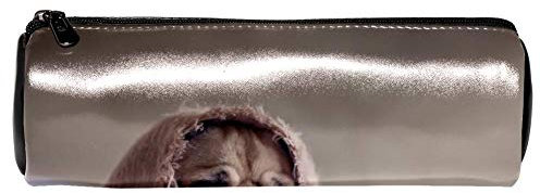EZIOLY Federmäppchen mit Hundemotiv, Leder, 20 x 6,3 cm