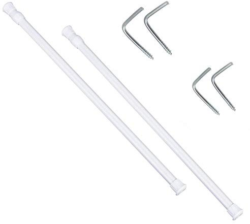 Vetrineinrete® Bastone per Tenda da Finestra 2 Pezzi con Ganci a Vite Asta telescopica allungabile da 70 a 120 cm Bacchette Porte finestre G38
