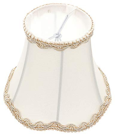 OSALADI Vintage Lampenschirm Stoff Royal Bell Form Lampenschirm Ersatz Dekorative Lampe Zubehör für Tischlampe Stehlampe Wandleuchte Weiß