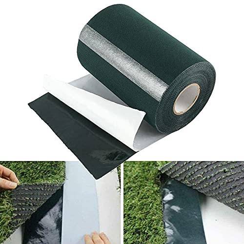 Beenle-Icey 10mx15cm Ruban Adhésif pour Gazon Ruban de Tapis Auto-Adhésif Bande Artificielle de Couture d'herbe, Tapis de Pelouse Bande Adhésive Fixation Verte Ruban de Jointoiement pour Pelouse