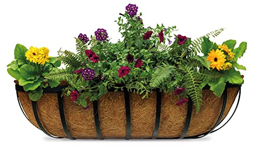 Umweltfreundliche Pflanzgefäße für den Garten, 62 cm, Wandkörbe für den Garten mit Befestigungen, natürliches Kokosfutter, Wand-Pflanzgefäße für den Außenbereich, verwandeln Räume, rostfrei, einfach
