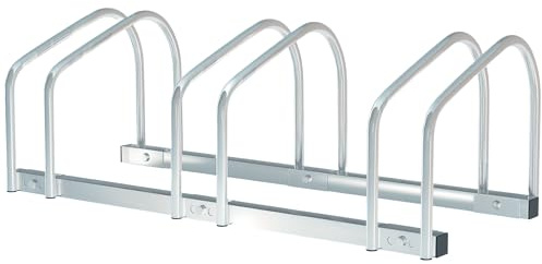 HOMCOM Rackhållare 3 cyklar dim. 76L x 33 l x 27H cm galvaniserat stål silver