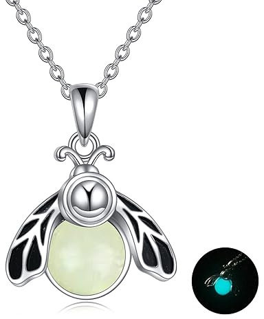 YFN Glühwürmchen Halskette Glühwürmchen Halskette für Frauen Glühwürmchen Glühwürmchen Geschenke Glühwürmchen Schmuck Leuchtkäfer