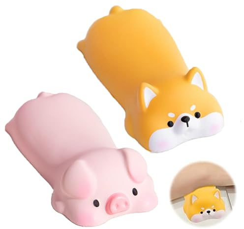 KASESSS 2 Stück Handballenauflage Maus, Niedlich Wrist Rest, Handauflage Tastatur mit Shiba Lnu und Piggy Styles, Mauspad Handgelenkauflage Cartoon-Stil, Handgelenkauflagen Ermüdung der Hände Lindern