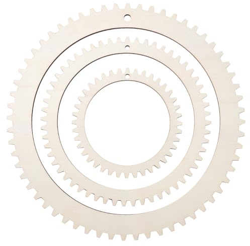 BENECREAT 3 Größen Holz Webstuhl-Set, 13/20/ 28 cm Runder Zahnradförmiger DIY-Webstuhl Zum Aufhängen von Dekor, Gewebter Wandteppich, Gestrickt, Basteln, 5 mm Dick