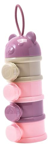 Walopola Milchpulver Portionierer, MilchPulver Spender Baby, Tragbarer Baby Milchpulver Behälter, Formel Milchpulver Portionierer für 4 Schicht, Baby Stapelbar Milchpulver Aufbewahrungsbox für Snacks
