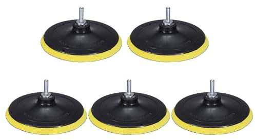 sourcing map 6 Inch Hook and Loop Sanding Disc Pads M14 Shank PP Drill Sanding Attachment, Sand Paper for Power Tools - Yellow + Black 5 Set 10pcs