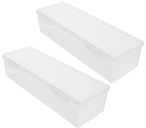 MAGICLULU 2piezas Caja Almacenamiento Alimentos Sellador Para Refrigerador Contenedor Tostadas Rectangular Apilable Fruta