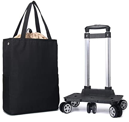 Treppensteiger Aluminium Leichter Faltbarer Einkaufstrolley mit isolierter Kühltasche - Inklusive Einkaufstasche
