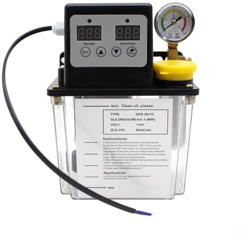 Uwithdanceme Bomba de aceite lubricante automática Pantalla electrónica Control de alta precisión Bomba lubricante automática industrial Pantalla digital Máquina perforadora CNC Fresadora Engrasador