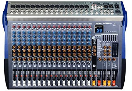 YQVEOT Audio Mixer, DJ Controller Sound Mixer, 8/16 Channel Mixer Stage Performance Family KTV Live USB Mixer Mixer MP3 Playback Dj Controller, Ideal for Home Party and Karaoke(16 channel)