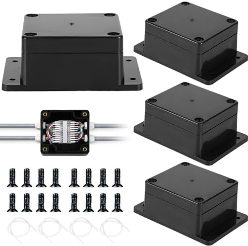 4PCS Project Box with Fixed Ear, Junction Boxes IP65 Waterproof, Electronic Project Box Enclosure Case, ABS Universal Electronics Project Enclosure for Electronics Instrument