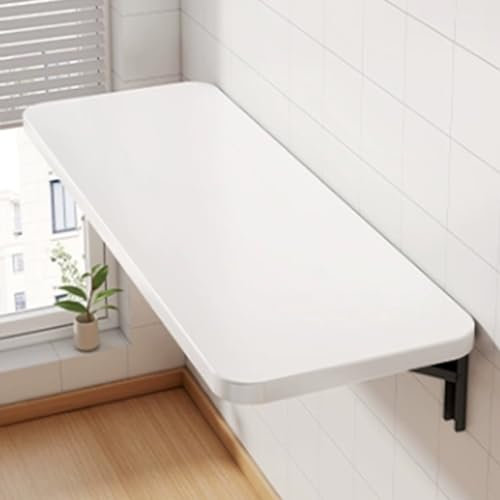 Wandtisch Klappbar,Wandklapptisch, wandmontierter klappbarer Esstisch, wandmontierter Klapptisch mit Schieferplatte, langer schmaler Tisch, geeignet als Milchteeladen-Stehtisch, Küchen-Esstisch (Farb