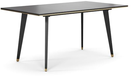 Vicco Esstisch Goldamo, Schwarz, 160-200 x 90 cm | Ausziehbar, geeignet für den Einsatz im Esszimmer oder Wohnbereich
