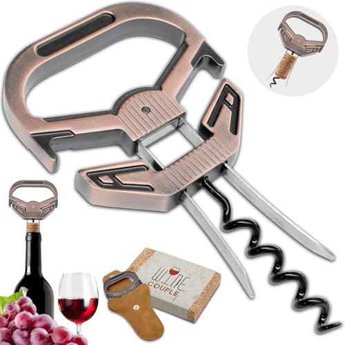 ZONSUSE Ah So Ouvre-bouteille pour Bouchons Cassants,Tire Bouchon pour Vieux Vins,Tire-Bouchon Double Prong pour Bouteille Vintage,Idee Cadeau Original pour Amateurs de Vins Agés (Élégant Rouge)