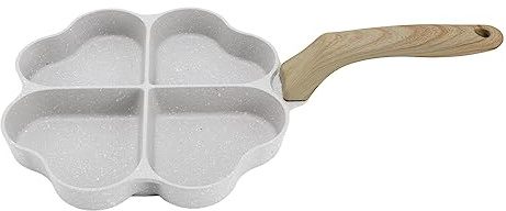KIMISS Nonstick Heart Shaped Egg Frying Pan with 4 Cups for Uniform Heating, Perfect for Breakfast and Pancakes
