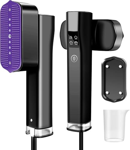 Dampfglätter, Steamer 2-in-1 Hand Bügeleisen für Kleidung Tragbarer Dampfglätter mit LED Display, 4 Bügelmodi 1200W Reisebügeleisen Steam iron für unterwegs und zu Hause (Schwarz)