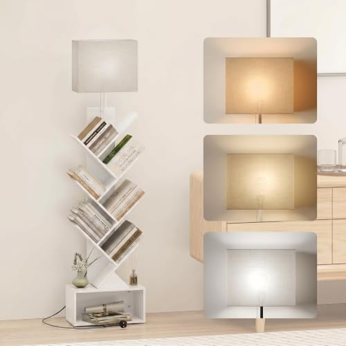Quikraen 6 Ebenen Bücherregal mit Licht, Holz