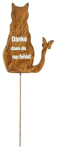 MOAZIFI Plaque funéraire en métal avec gravure chat - Pierre commémorative - Décoration de jardin résistante aux intempéries - Piquet commémoratif - Cadeau de deuil pour les propriétaires d'animaux