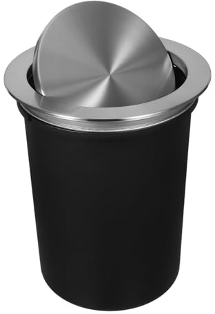 STOBAZA Poubelle de Cuisine Encastrée Ronde avec Couvercle Étanche Acier Inoxydable Bac à Déchets de Table pour Gestion des Déchets Alimentaires et des Odeurs Design Gain de Place pour