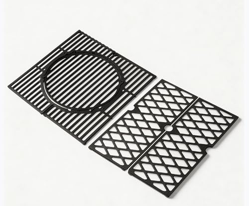 GriHero Switch Grid Rost-In-Rost System Gusseisen Grillrost Für Enders Boston 4 BBQ Gasgrill, Mit Abnehmbarem Rundem Zubehör Kompatibel Mit Zubehör Wie Dem Pizzastein-Backblech