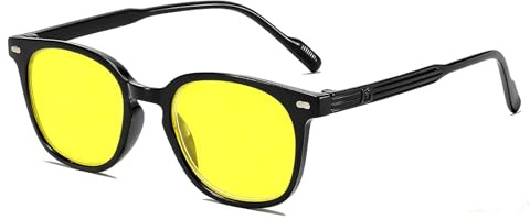 Aihoom Nachtsichtbrille für Männer und Frauen, blendfrei, ideal für Nachtfahrten, leichter Rahmen, reduziert Ermüdung der Augen, Nachtsicht, Gelb